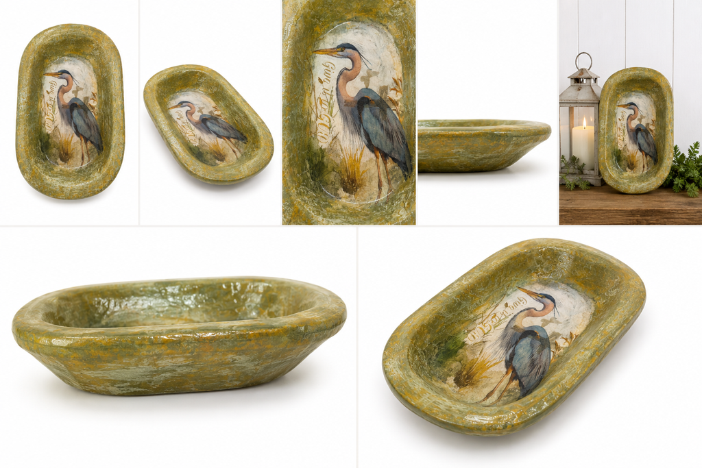 HERON DECORATIVE DOUGH BOWL